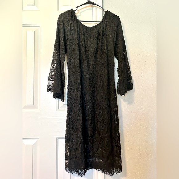L&B Black Lace Western Style Dress Size S/M - Picture 16 of 16